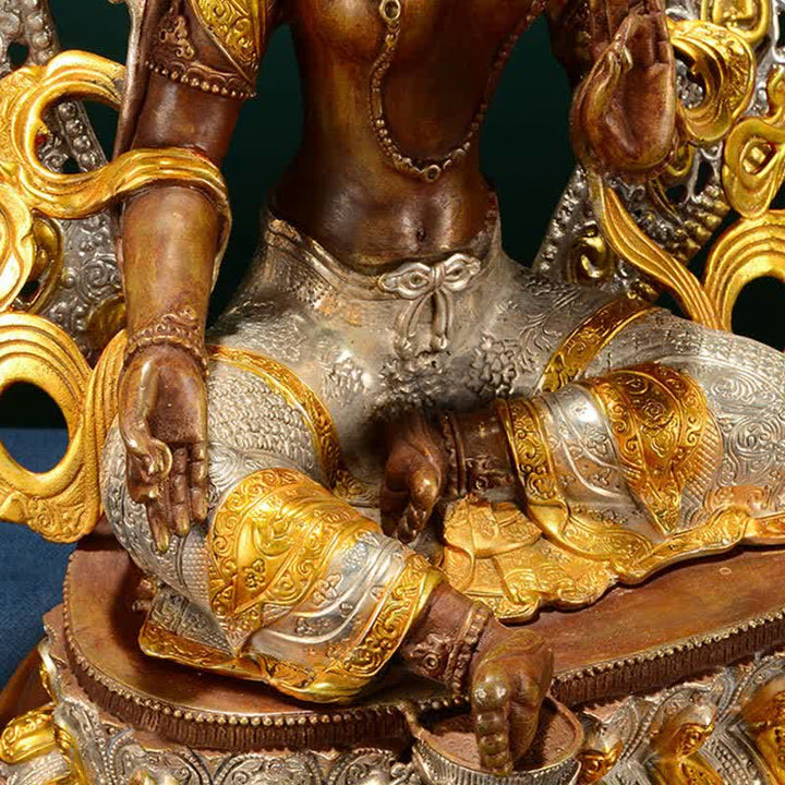 Statue décorative en cuivre du Bodhisattva Tara Verte Espoir - image 11