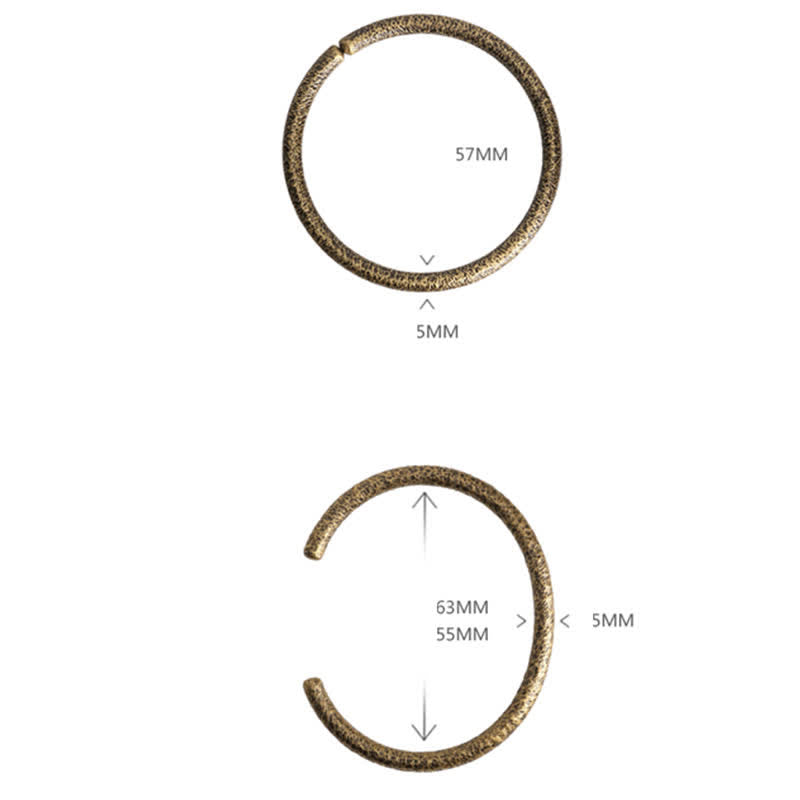 Bracelet manchette ajustable en cuivre au design rustique avec Buddha Stones