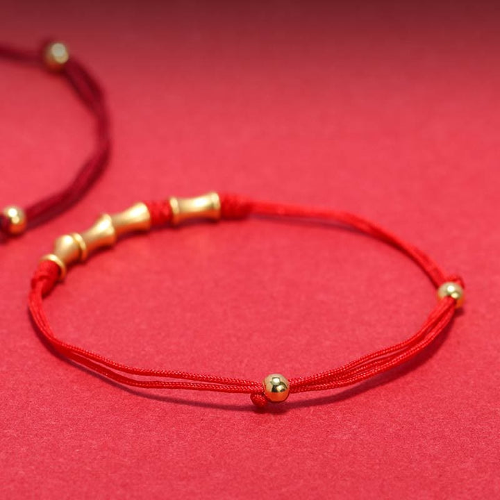 Bracelet tressé en argent sterling 925 Buddha Stones et motif bambou - image 3