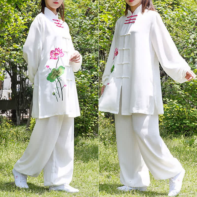 Ensemble de vêtements pour femmes Buddha Stones, fleur de lotus, motif feuille, Tai Chi, méditation, prière, pratique spirituelle zen - image 11