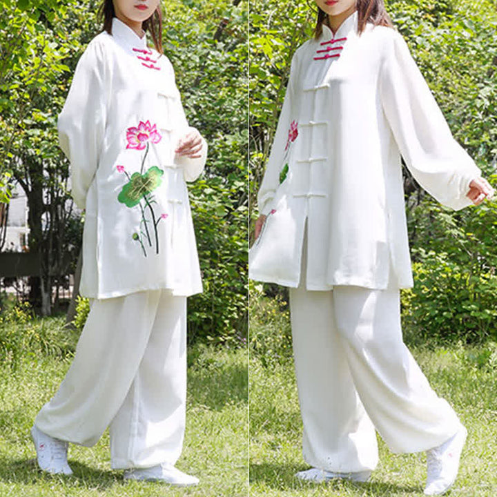 Ensemble de vêtements pour femmes Buddha Stones, fleur de lotus, motif feuille, Tai Chi, méditation, prière, pratique spirituelle zen - image 11