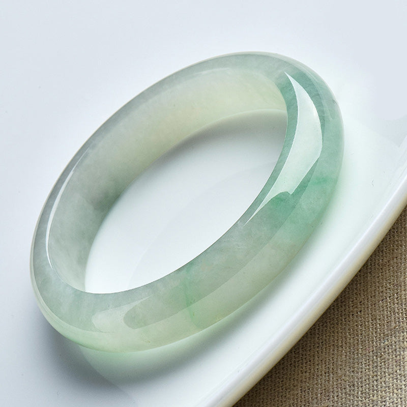 Bracelet jonc en jade naturel, porte-bonheur, guérison et prospérité