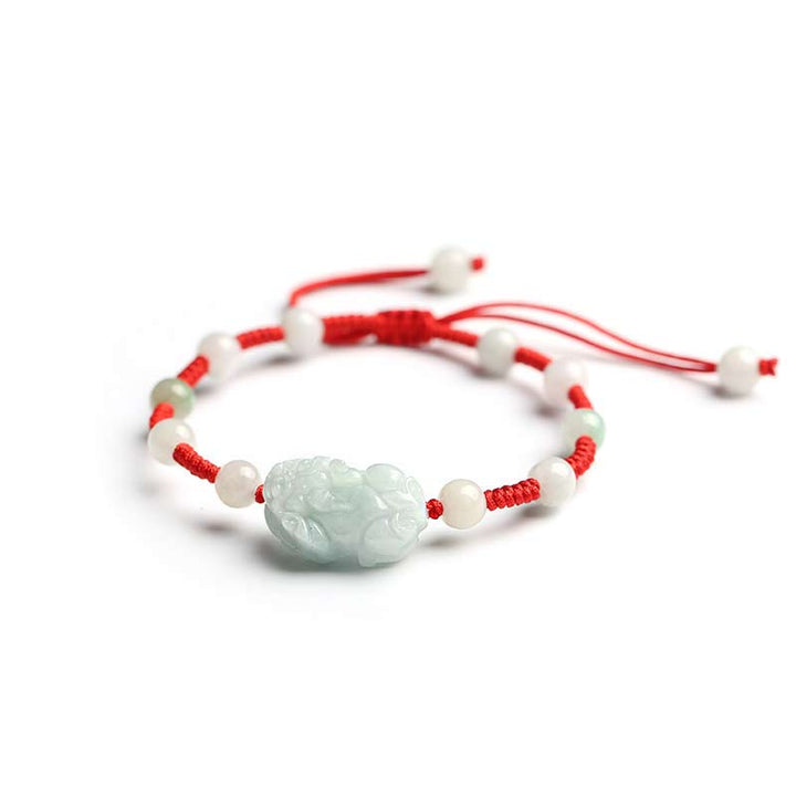 Bracelet porte-bonheur PiXiu en jade naturel Buddha Stones