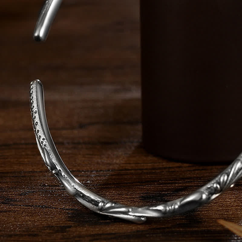 Bracelet de protection gravé à la main en argent sterling 925 Buddha Stones