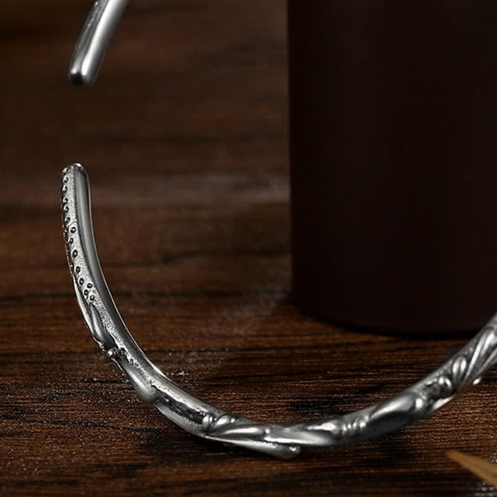 Bracelet de protection gravé à la main en argent sterling 925 Buddha Stones