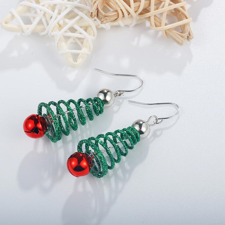 Boucles d'oreilles pendantes en forme de sapin de Noël