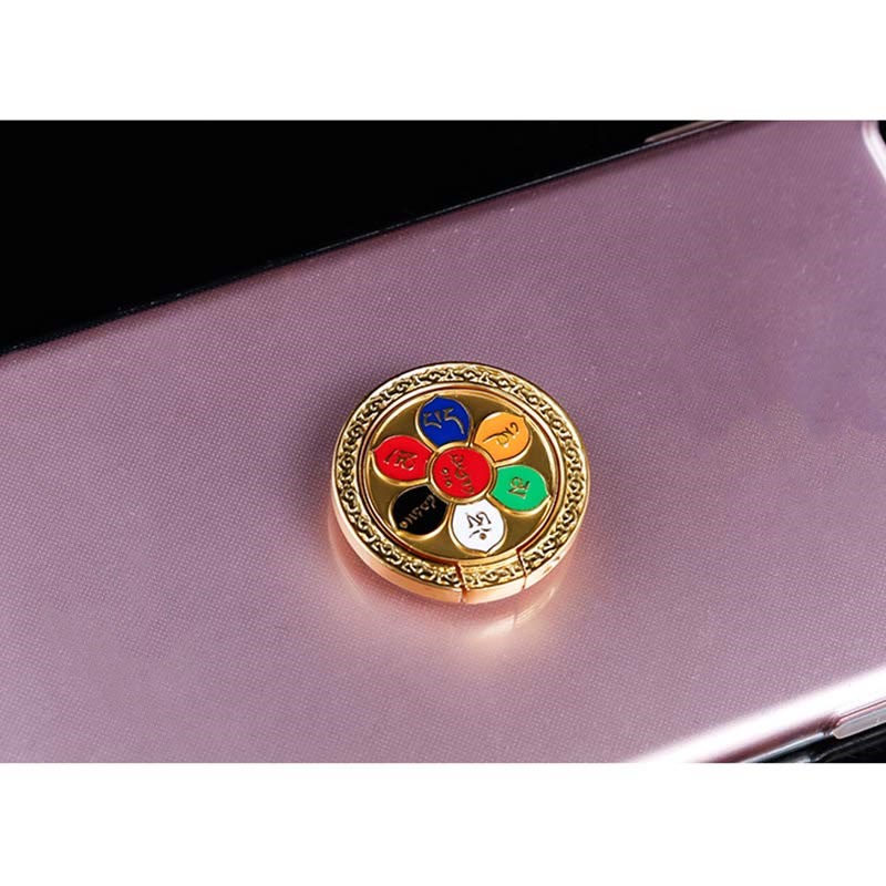 Support de téléphone tibétain Om Mani Padme Hum Peace Ring Support de téléphone universel Décorations