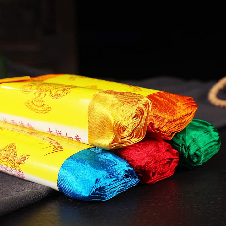 Buddha Stones Bénédiction tibétaine Auspicieux 5 Couleurs Jacquard Khata Décoration - image 13