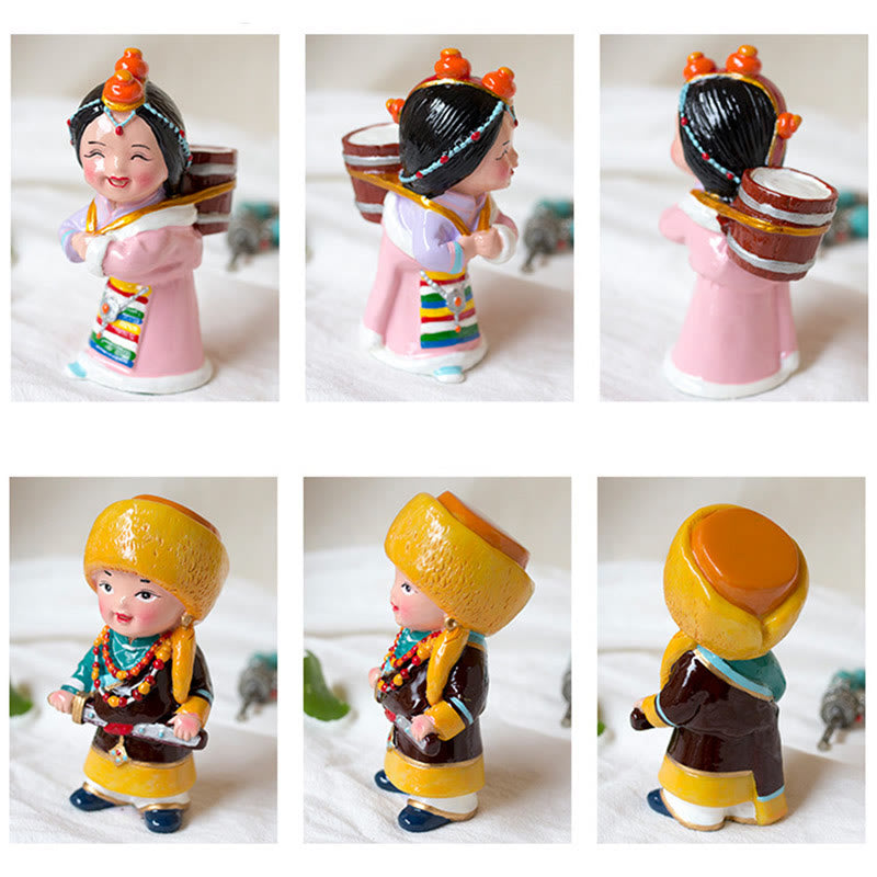 Buddha Stones peintes à la main, figurines tibétaines, décoration créative pour la maison, le bureau ou la voiture