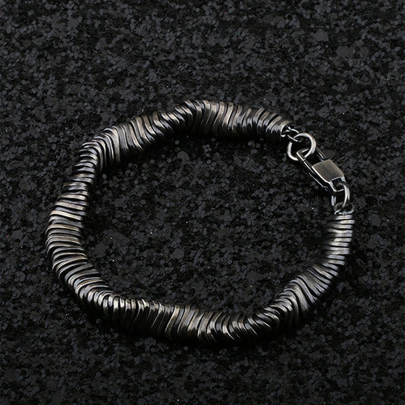 Bracelet chaîne de guérison de richesse au design torsadé vintage en argent sterling 925 Buddha Stones - 18,5-19,5 cm - image 0