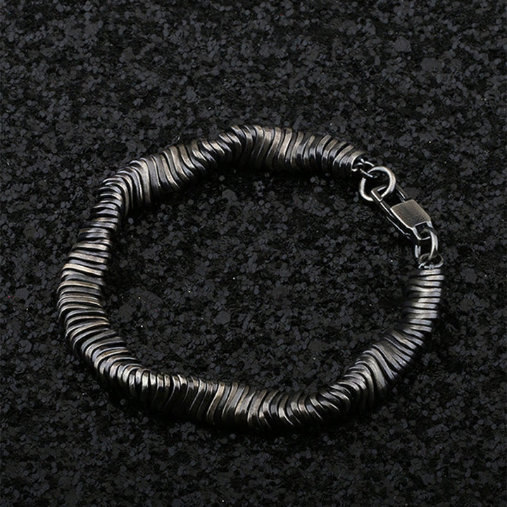 Bracelet chaîne de guérison de richesse au design torsadé vintage en argent sterling 925 Buddha Stones - 18,5-19,5 cm - image 0