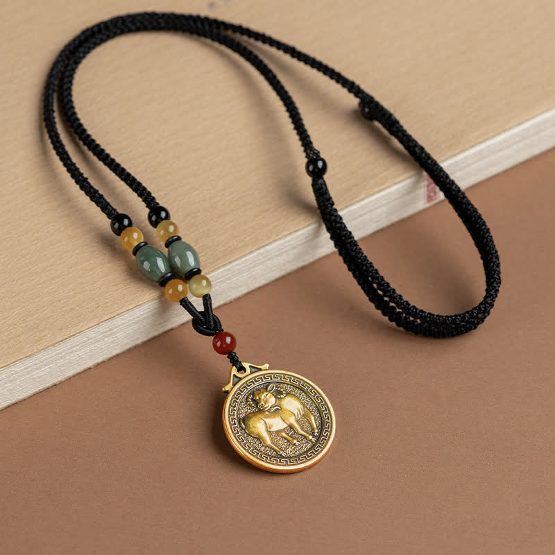 Collier avec pendentif et 12 bénédictions du zodiaque chinois - Chèvre - image 20