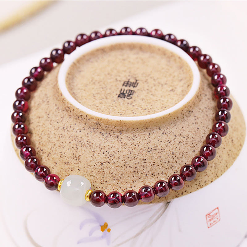 Bracelet de purification en perles de jade et grenat naturel Buddha Stones