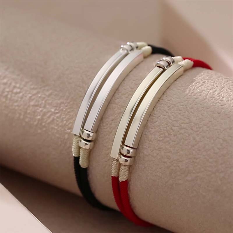 Bracelet tressé en argent sterling 925 avec cordon rouge et Buddha Stones