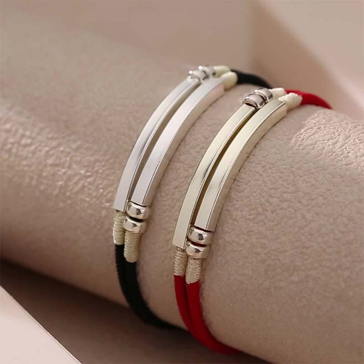 Bracelet tressé en argent sterling 925 avec cordon rouge et Buddha Stones