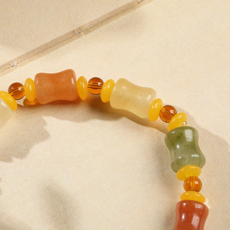 Bracelet porte-bonheur en jade de soie doré naturel