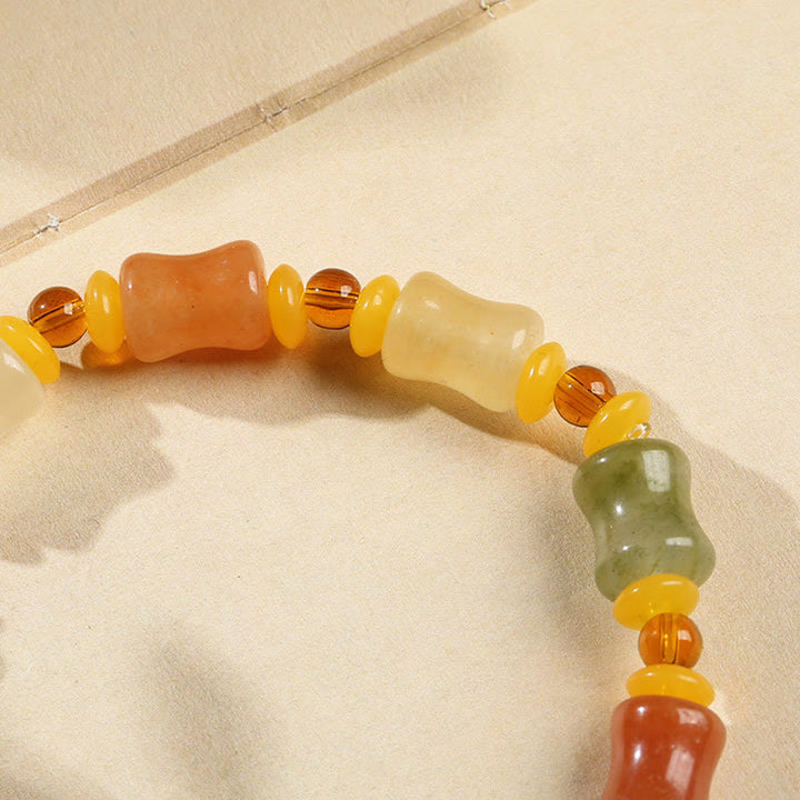 Bracelet porte-bonheur en jade de soie doré naturel