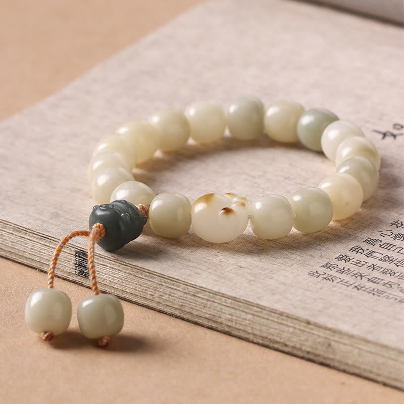 Bracelet de paix en forme de patte de chat avec graines de Bodhi et chat porte-bonheur en Buddha Stones - image 2