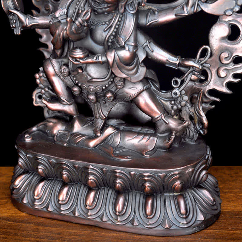 Statue de Bouddha en cuivre de la compassion de Mahakala du Tibet