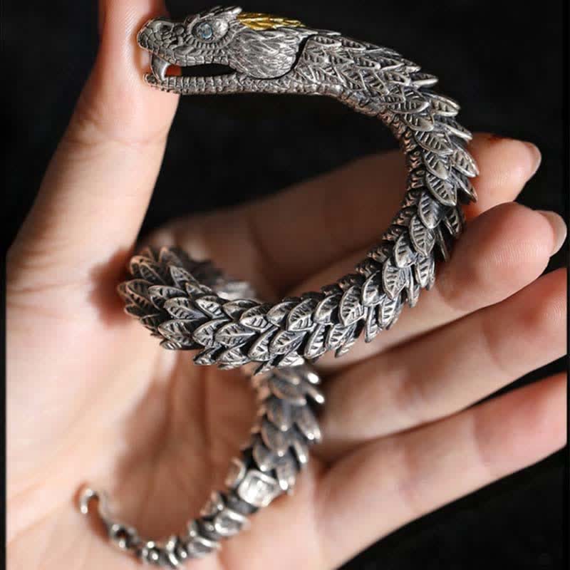 Bracelet chaîne de protection amulette fait main en Buddha Stones Dragon Snake