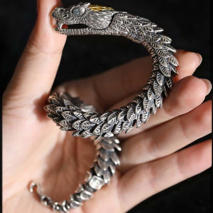 Bracelet chaîne de protection amulette fait main en Buddha Stones Dragon Snake