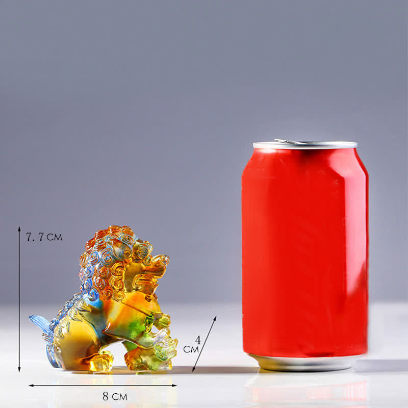 Pièce d'art en cristal de lion Liuli faite à la main Décoration de bureau à domicile - image 14