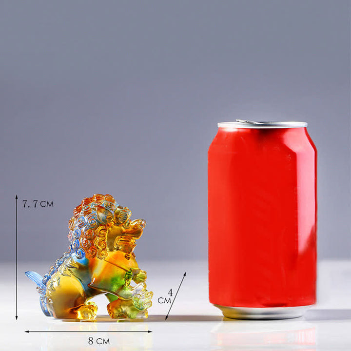 Pièce d'art en cristal de lion Liuli faite à la main Décoration de bureau à domicile - image 14