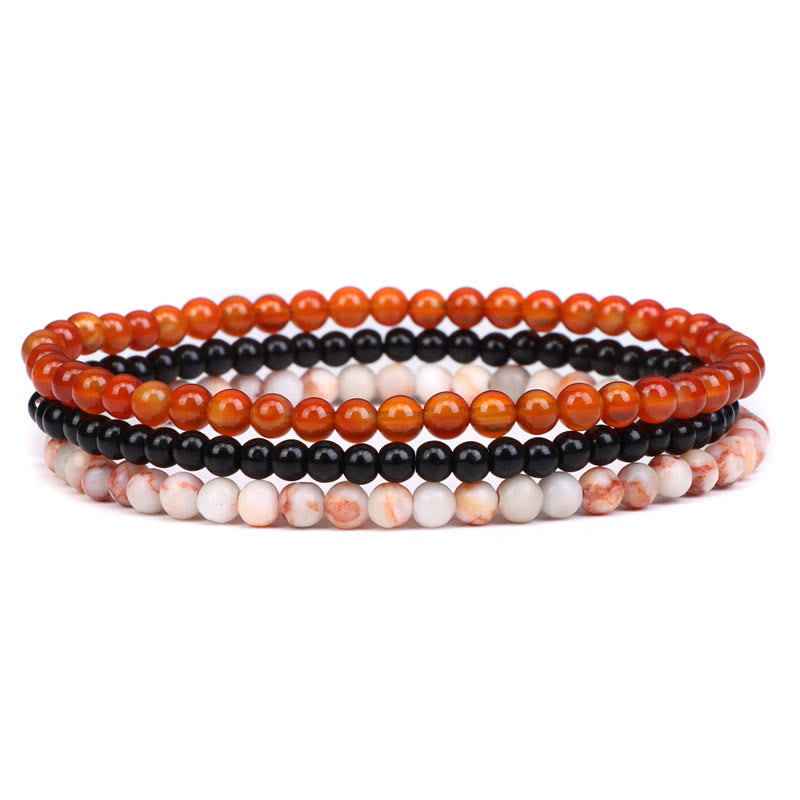 Bracelet spirituel de paix intérieure en pierre de cristal naturel 3 pièces Buddha Stones