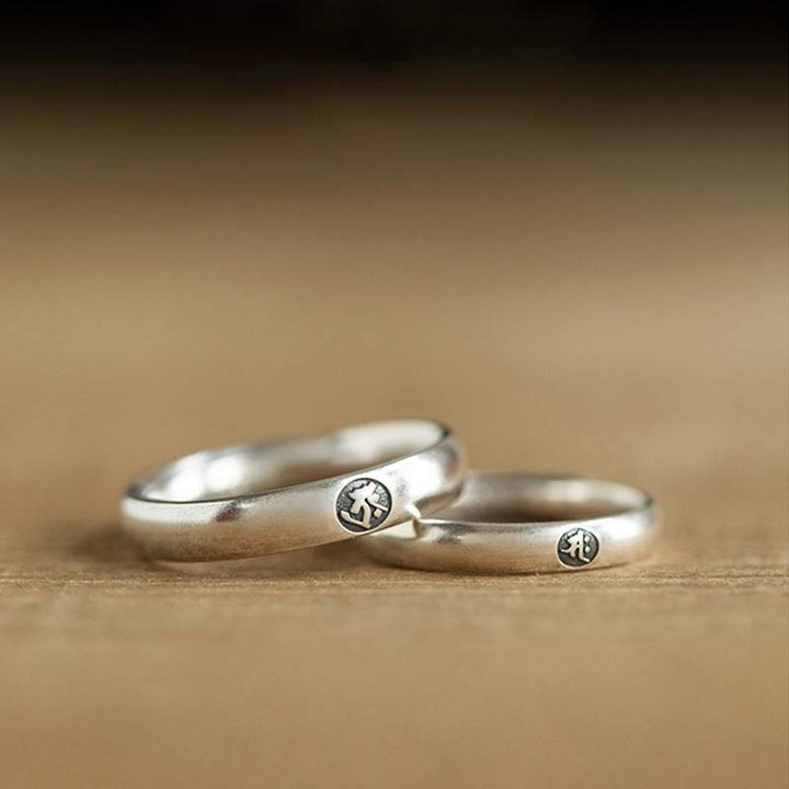 Bague couple en argent sterling 925 Buddha Stones et bénédiction du zodiaque chinois - image 12