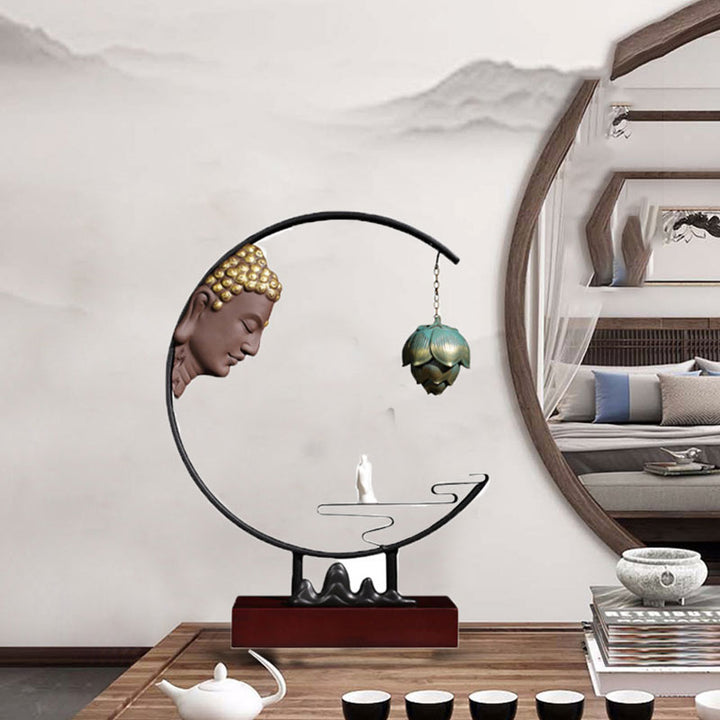 Brûleur d'encens suspendu en Buddha Stones et lotus pour méditation - image 7