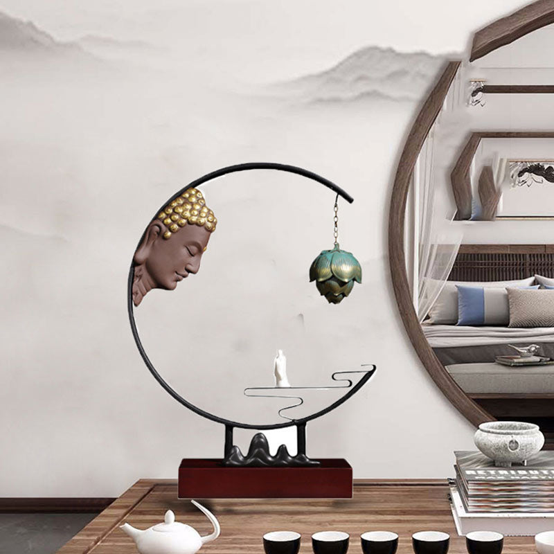 Brûleur d'encens suspendu en Buddha Stones et lotus pour méditation