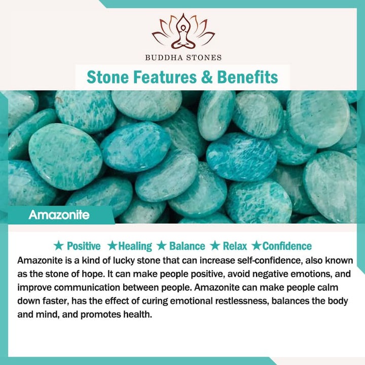 Buddha Stones Mala tibétain en pierre d'amazonite avec lotus de bénédiction