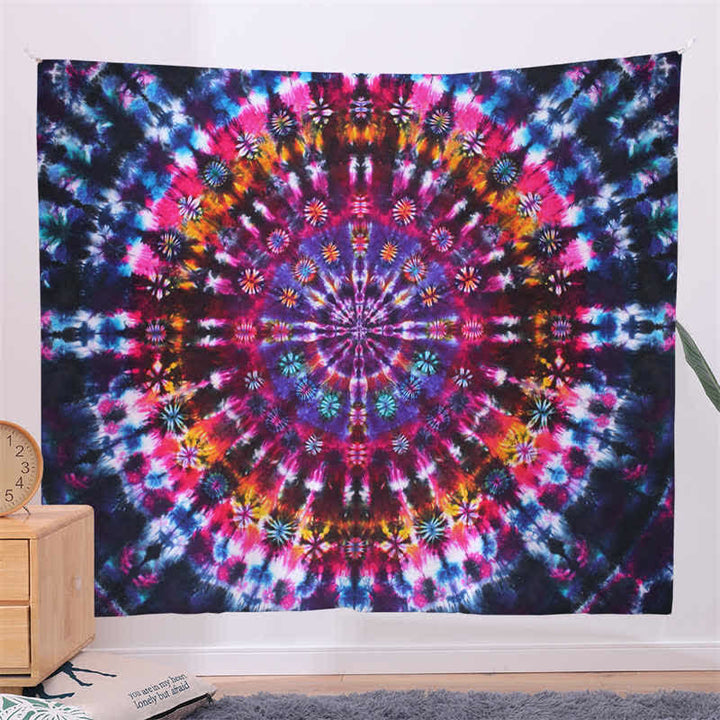 Tapisserie murale à motif mandala bohème, art mural, focus sur la créativité, décoration de salon pour la maison