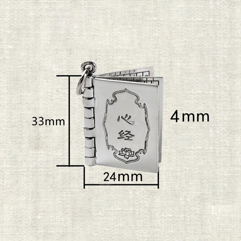 Collier pendentif en argent sterling 990 Buddha Stones et cœur Sutra de la grande compassion Shurangama Mantra Lotus Vajra Peace - image 14