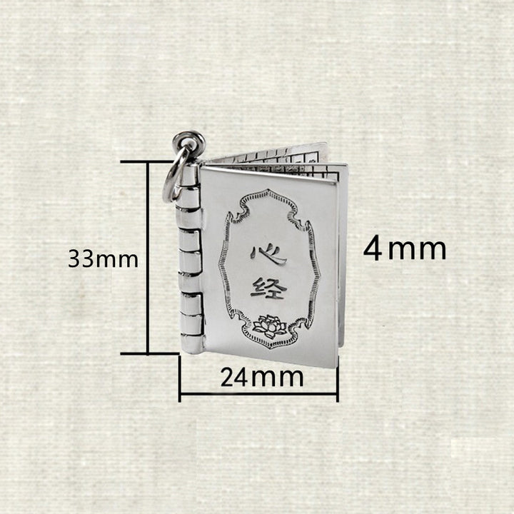 Collier pendentif en argent sterling 990 Buddha Stones et cœur Sutra de la grande compassion Shurangama Mantra Lotus Vajra Peace - image 14