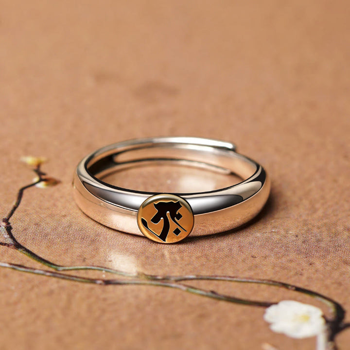 Buddha Stones tibétaines Om Mani Padme Hum sculptées zodiaque chinois Natal Bouddha Bague de paix