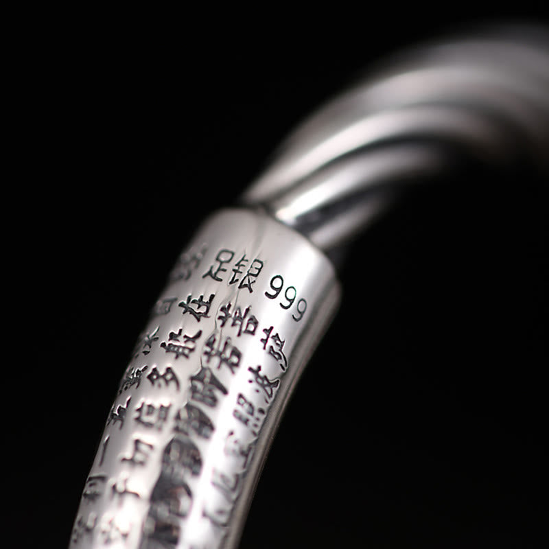 Bracelet manchette tibétain en Buddha Stones Om Mani Padme Hum Sutra du cœur Pureté - image 4