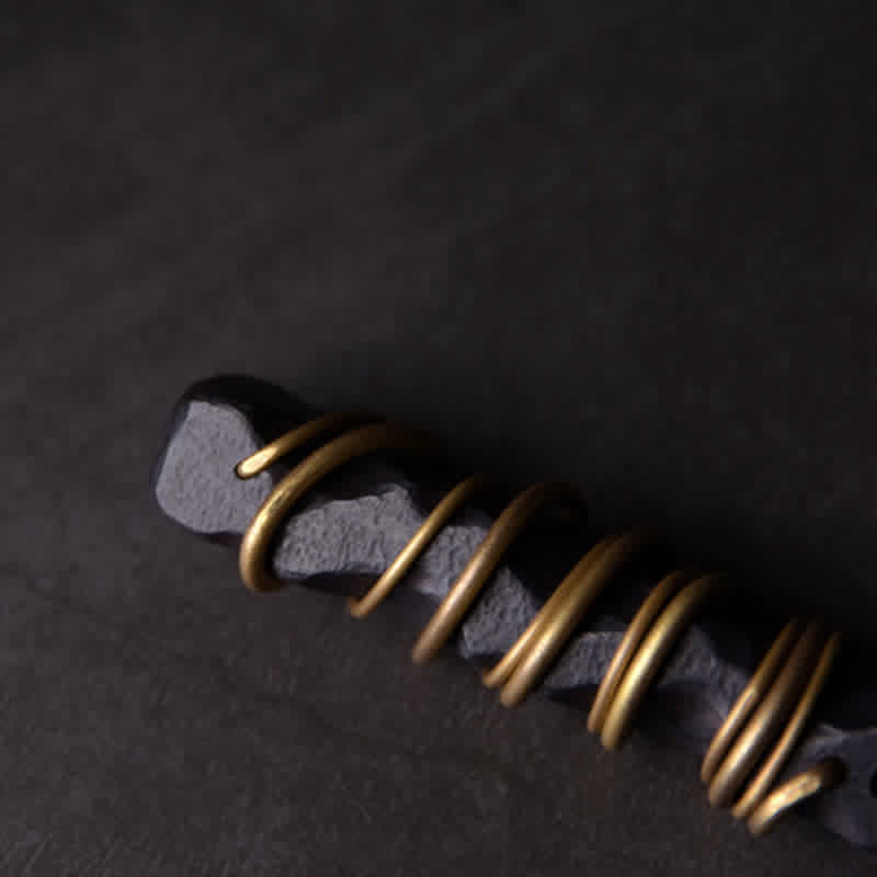 Collier pendentif en Buddha Stones, bois d'ébène du Tibet et laiton, symbole d'équilibre et de paix. - image 6
