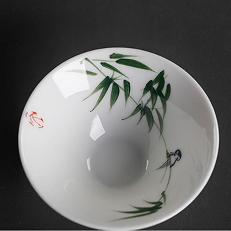 Buddha Stones Vintage Prune Orchidée Bambou Chrysanthème Lotus Koi Poisson Tasse à Thé en Céramique Tasses à Thé Kung Fu