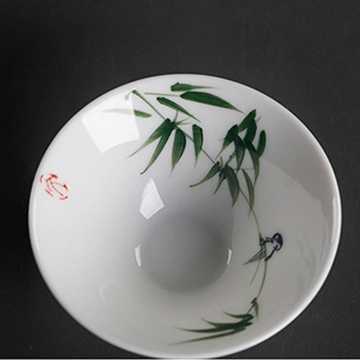 Buddha Stones Vintage Prune Orchidée Bambou Chrysanthème Lotus Koi Poisson Tasse à Thé en Céramique Tasses à Thé Kung Fu