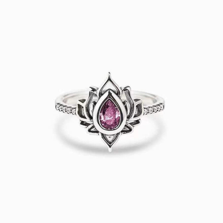 Bague de protection en argent sterling Buddha Stones et zircone