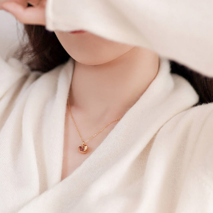 Buddha Stones en argent sterling 925 plaqué or 18 carats avec pendentif en cristal de grenade et grenat de la passion - image 3