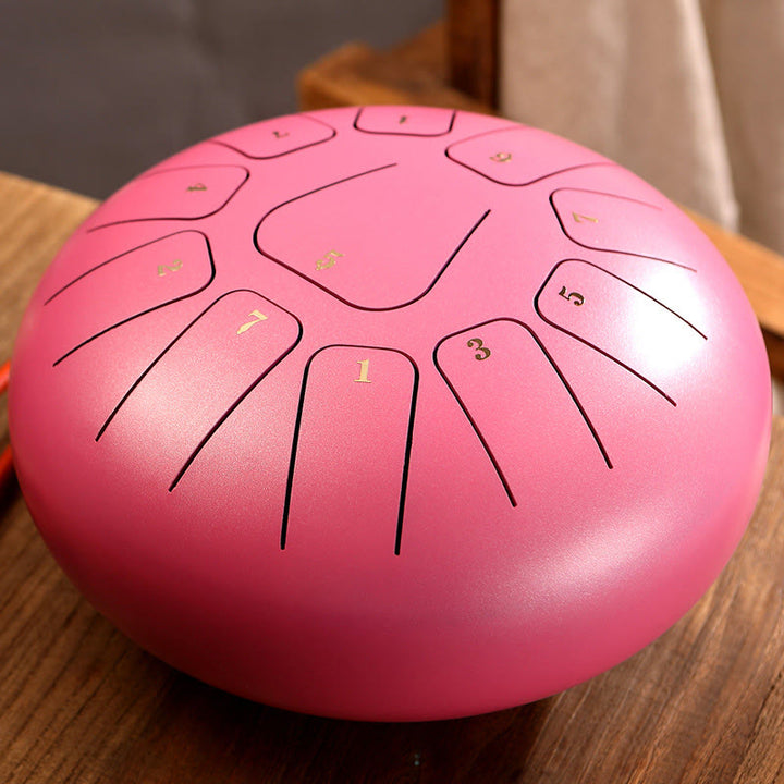 Buddha Stones Steel Tongue Drum Kit de batterie de yoga de méditation de pleine conscience de guérison sonore 11 notes 8 pouces - Rose - image 15