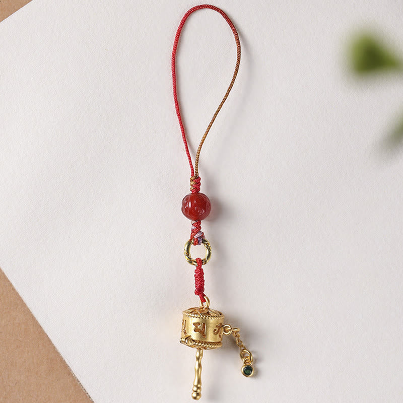 Buddha Stones tibétaines Om Mani Padme Hum Roue de prière Amulette Charme Protection Téléphone Décoration à suspendre