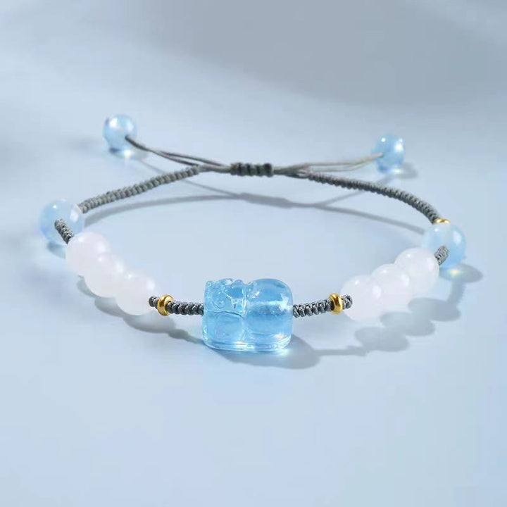 Bracelet de guérison en jade blanc naturel PiXiu Hetian Buddha Stones