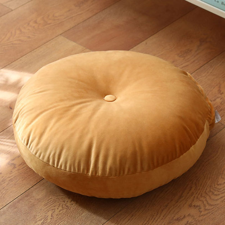 Coussin de siège de méditation en lin à motif simple Buddha Stones et lotus, décoration de salon pour la maison - Détachable - 40cm*10cm - Orange - image 29