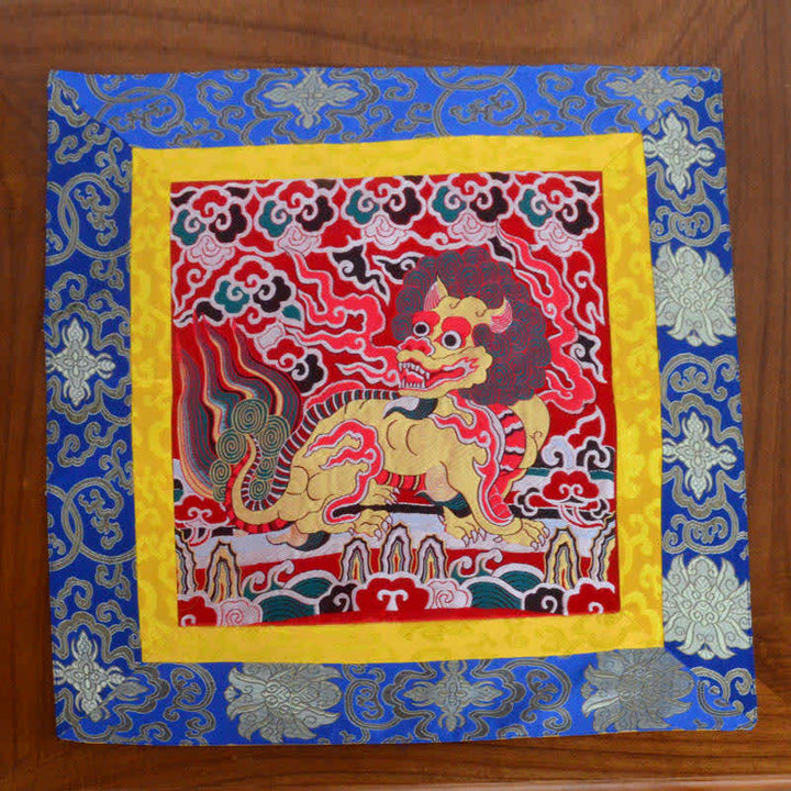 Tapis d'autel de prière Fengshui Kirin Tapis de méditation de guérison Symbole de bon augure