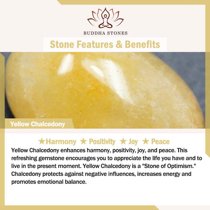 Bracelet jonc Harmonie Positivité en Calcédoine Jaune Buddha Stones