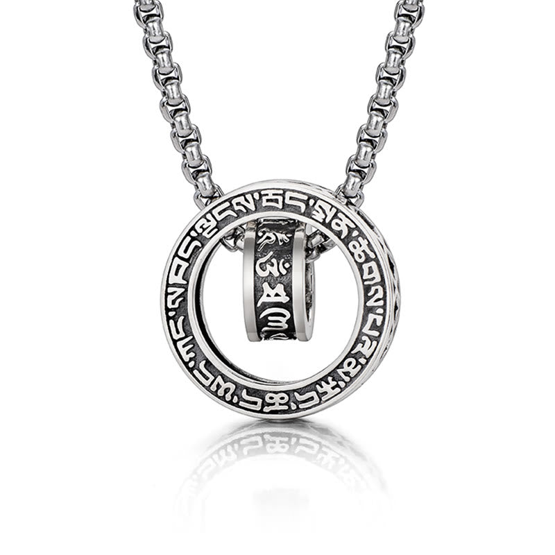 Collier pendentif tibétain en Buddha Stones Om Mani Padme Hum sculpté en chaîne de paix et de pureté - Om Mani Padme Hum (Amour♥ Focus) - image 1