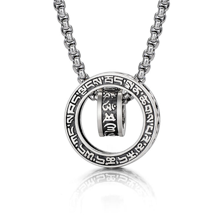 Collier pendentif tibétain en Buddha Stones Om Mani Padme Hum sculpté en chaîne de paix et de pureté - Om Mani Padme Hum (Amour♥ Focus) - image 1